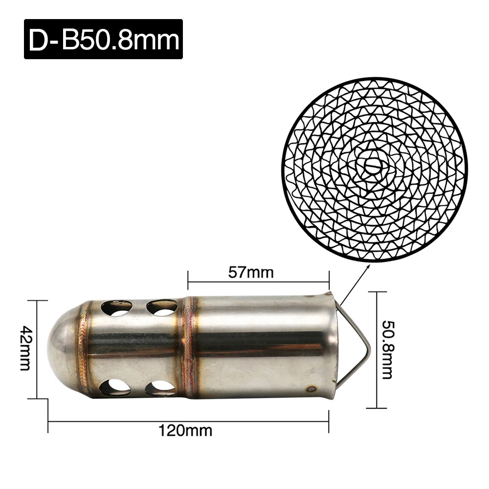 Alconstar-50,8 мм/60 мм мотоцикл выхлопной глушитель выхлопной трубы вставка Catalyst дБ убийца Шум Элиминатор трубы труба глушителя для Honda KTM - Цвет: D-B50.8