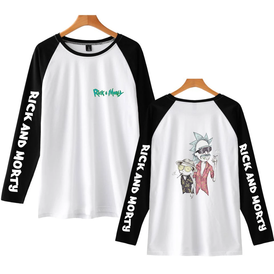 Najtaniej Rick i morty drukowane Raglan koszulki kobiety mężczyźni z długim rękawem t shirty z nadrukiem w 2019 New Arrival Hot sprzedaż casualowe w stylu streetwear ubrania