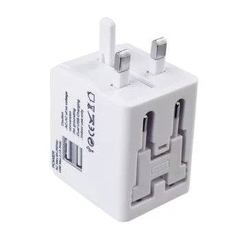 

Universal Travel Adaptor 2.1A Dual USB Plug Multifunction Conversion Plug Smart Streaming Universal Plug Converter All In One