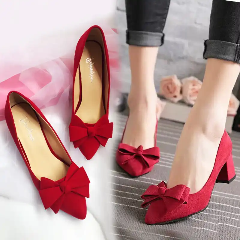 simple red heels