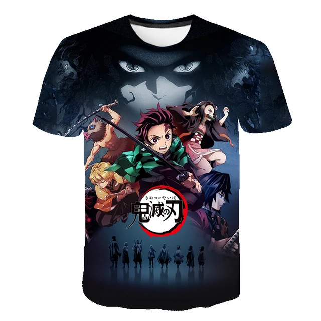 Anime T Shirt Demon Slayer Kimetsu no Yaiba Cosplay T Shirt Kids Girls Children Kamado Tanjirou Nezuko sword Tee Shirt Cool Tees s508