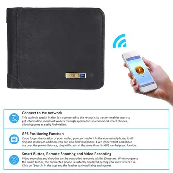 

2020 Men's Wallet Leather High-End Wallet Smart Bluetooth Anti-Lost Anti-Theft Silicone Coin Purse Mobile Phone Bag Finder Smart