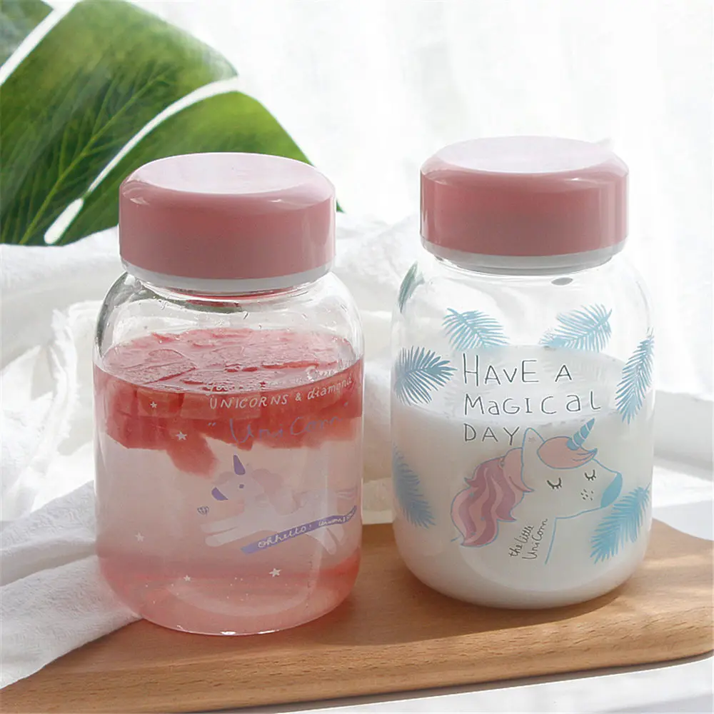 Japanese Cartoon Water Bottle Transparent Glass Bottle Portable Insulated Sleeve Drink Bottles Student Milk Fruit Juice Cup Japanese Cartoon Water Bottle Transparent Glass Bottle Portable Insulated Sleeve Drink Bottles Student Milk Fruit Juice Cup