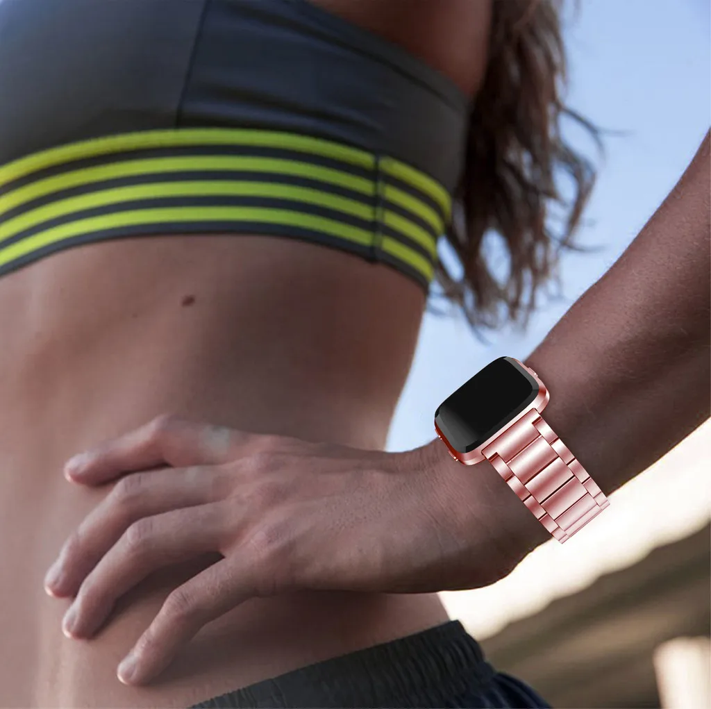 Для Fitbit Versa Lite из нержавеющей стали хотите ремешок Ремешок Браслет замена Смарт-часы аксессуары#822