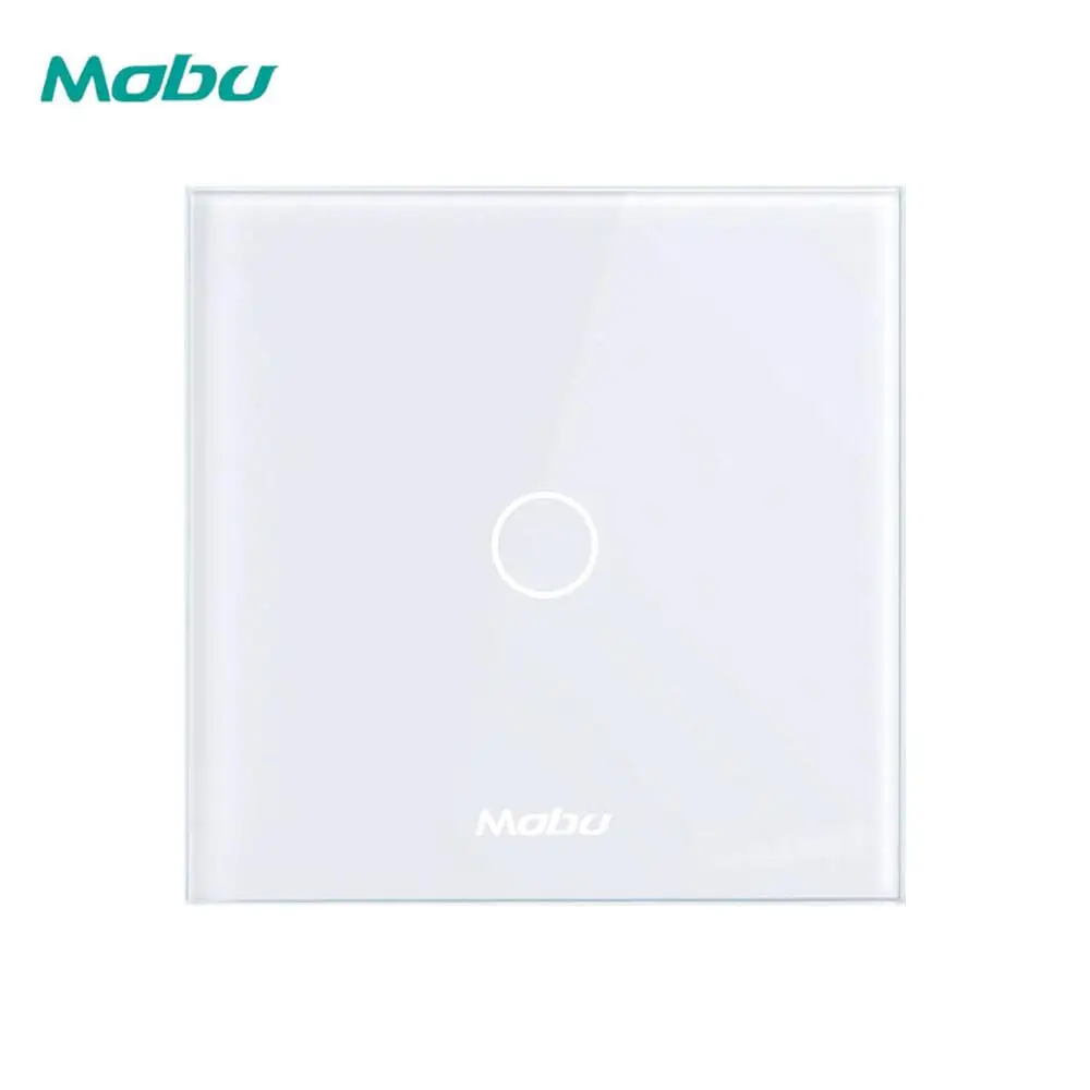 White D601 Mobu 1 комплект 1 способ, сенсорная панель из хрустального стекла, светодиодный светильник настенный сенсорный экран переключатель - Цвет: White D601