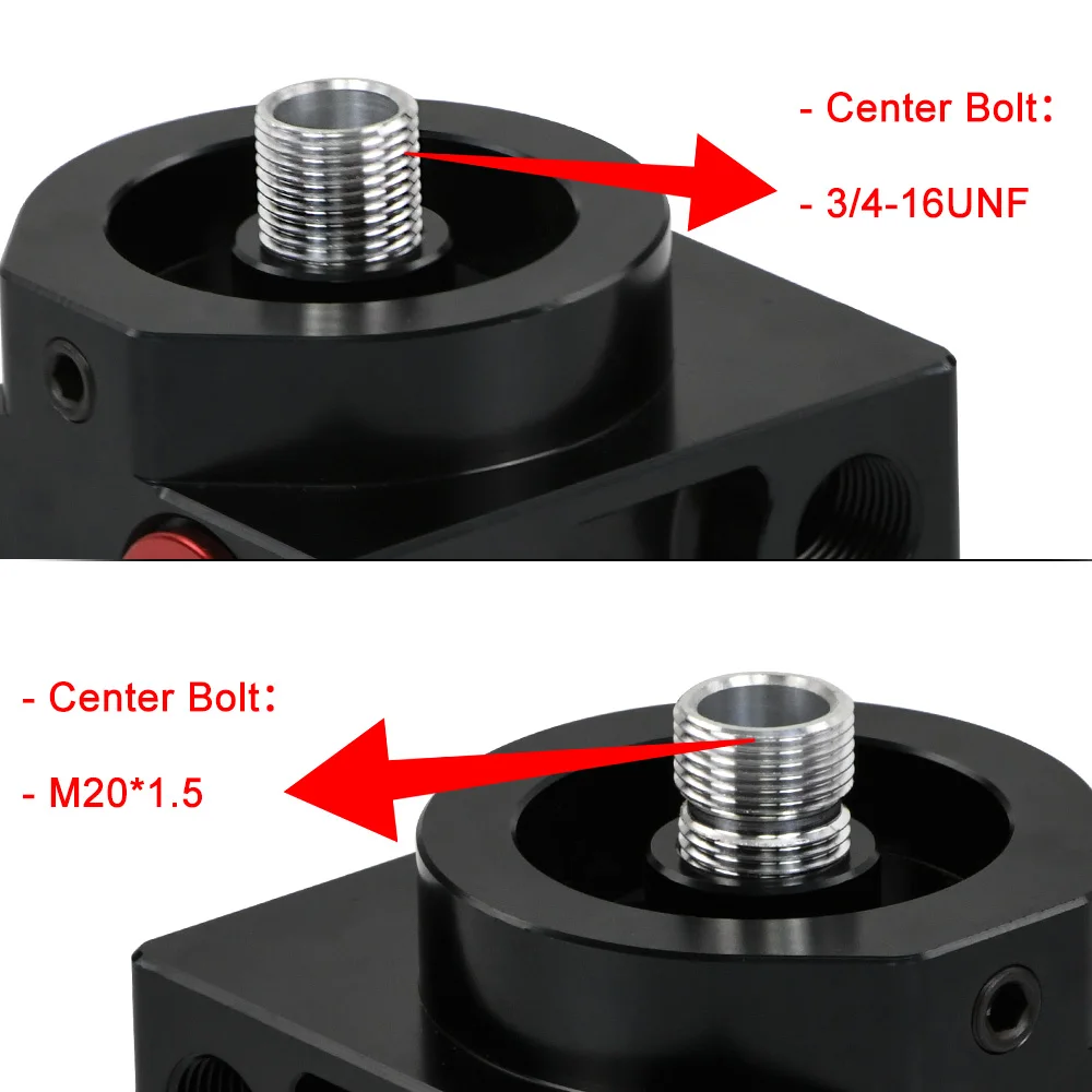 PQY-Oil Filter Sandwich Adaptor With Oil filter remote block with thermostat 1xAN8 4xAN6/AN8/AN10 PQY5675BK