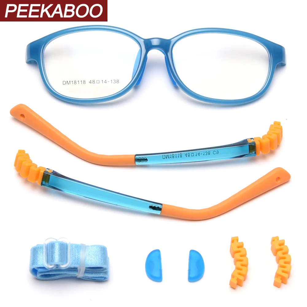 

Очки детские Peekaboo, силиконовые, квадратные, с защитой от синего света