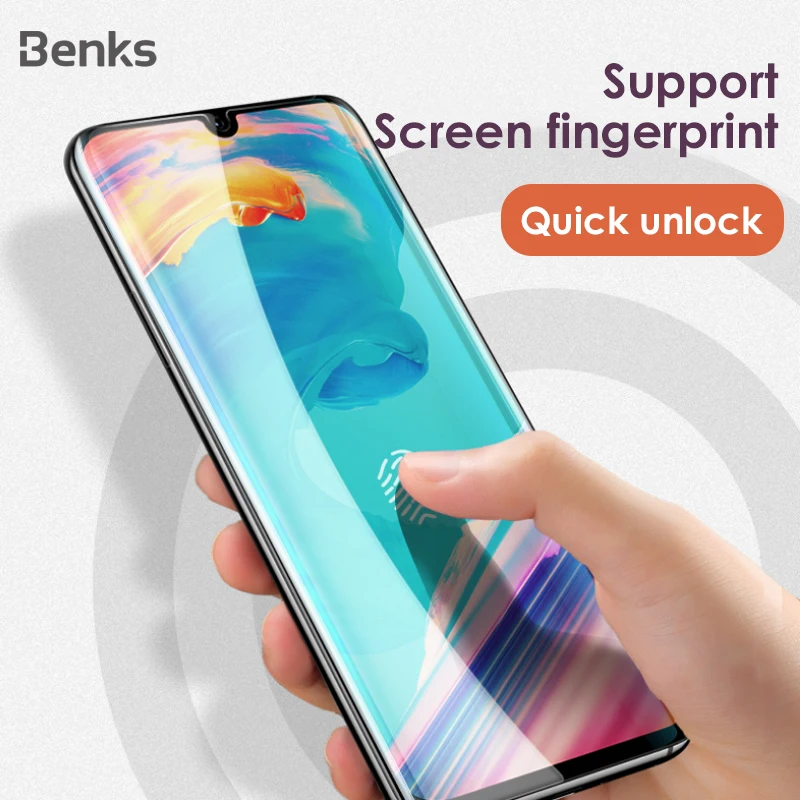 Benks XPRO+AGC Full Protective Tempered Glass For Huawei P30 Pro HD Curved Edge 0.3mm Thin Front Screen Protector Tempered Film