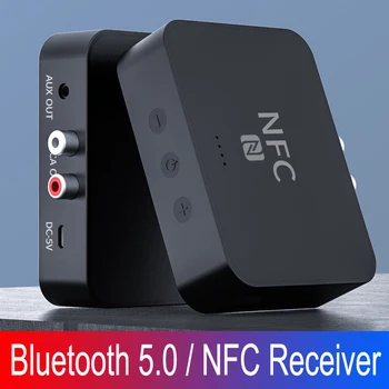 

JINSERTA NFC HiFi Bluetooth 5.0 Receiver Transmitter Support TF Card Car Radio Player Handsfree Adapter for Car Headphone PC