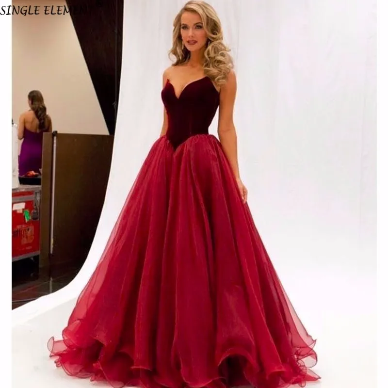 

Single Element Real Photos Velvet Tulle Vintage Poofy Sweety Custom Made Evening Graduacion Long Prom Dresses