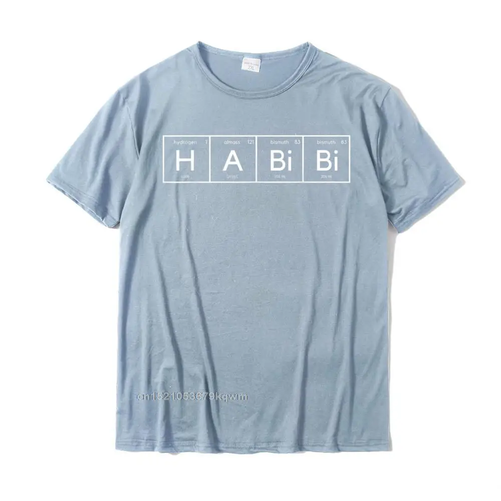O Neck Personalized Cotton Fabric Young Top T-shirts Group Short Sleeve Tops T Shirt Fitted Leisure Tops Shirts Habibi Funny Arabic Lebanese Word Periodic Table T-Shirt__5176 light