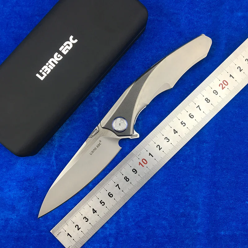 

LiBing Origina Raptor Flipper folding knife S90V blade titanium handle outdoor camping fruit knife EDC tool