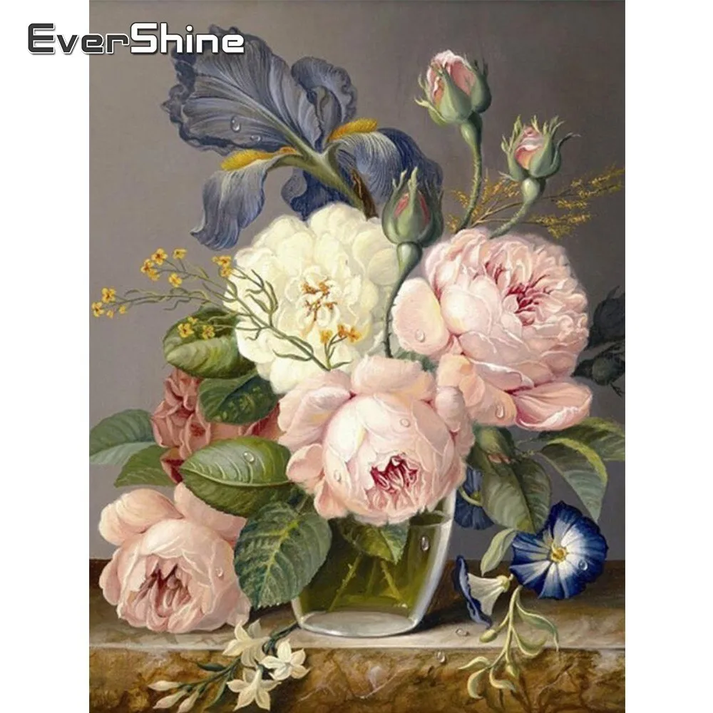 EverShine DIY Diamond Painting Full Square/round Flowers Picture Of Rhinestones Embroidery Peony Cross Stitch Wall Decor | Дом и сад