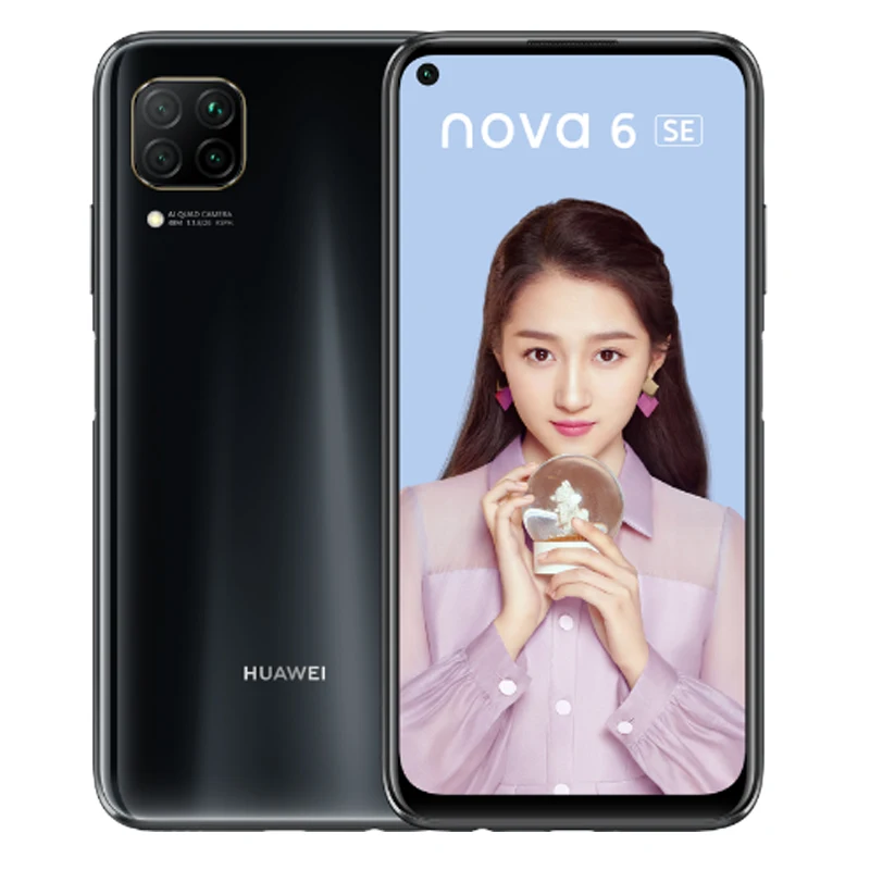huawei Nova 6 SE, 8 ГБ, 128 ГБ, Kirin 810, четыре ядра, 6,4 дюймов, FHD, 2310x1080 P, полный экран, 48мп, четырехъядерный, камера, 4200 мАч, большая батарея