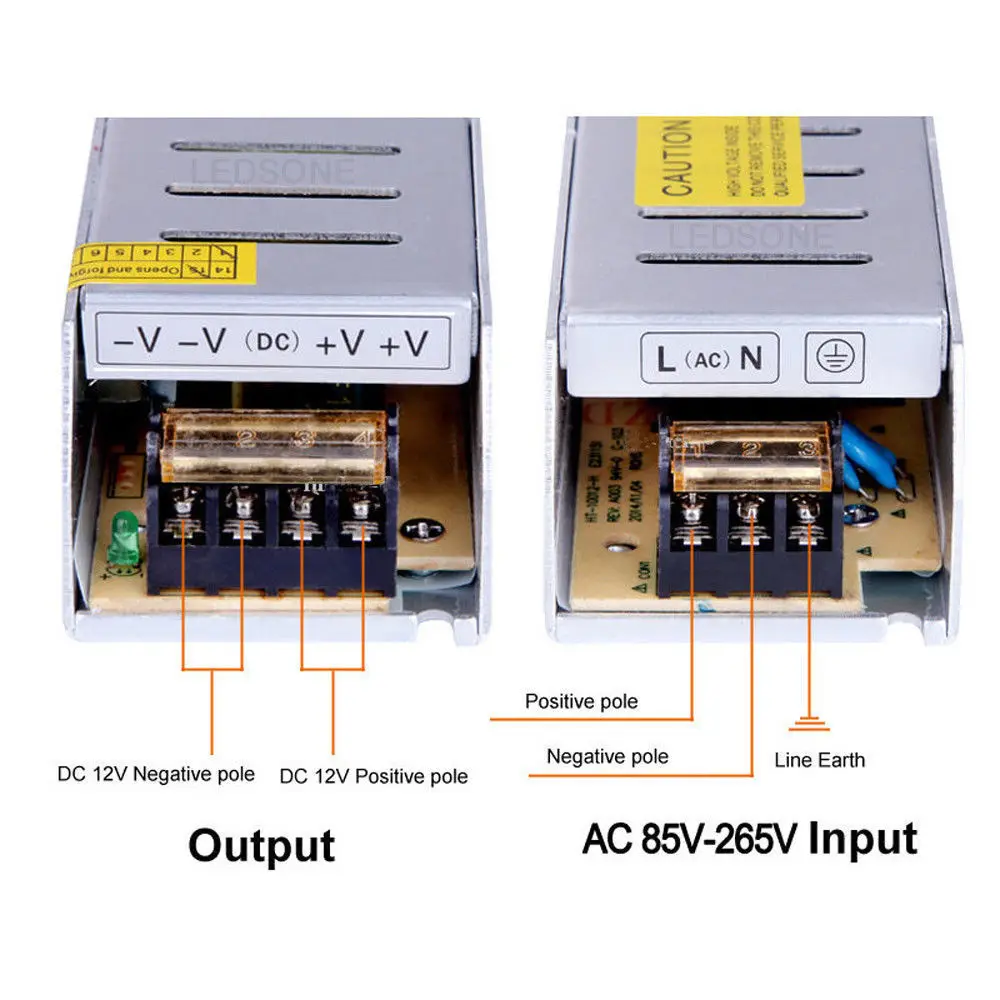 Светодиодный Питание 12 v 3 5 8,5 10 15-30 В постоянного тока 12V Светодиодный драйвер адаптер трансформаторы систем освещения 36 Вт 60 Вт 120W 150W 180W 200W 240W 360W