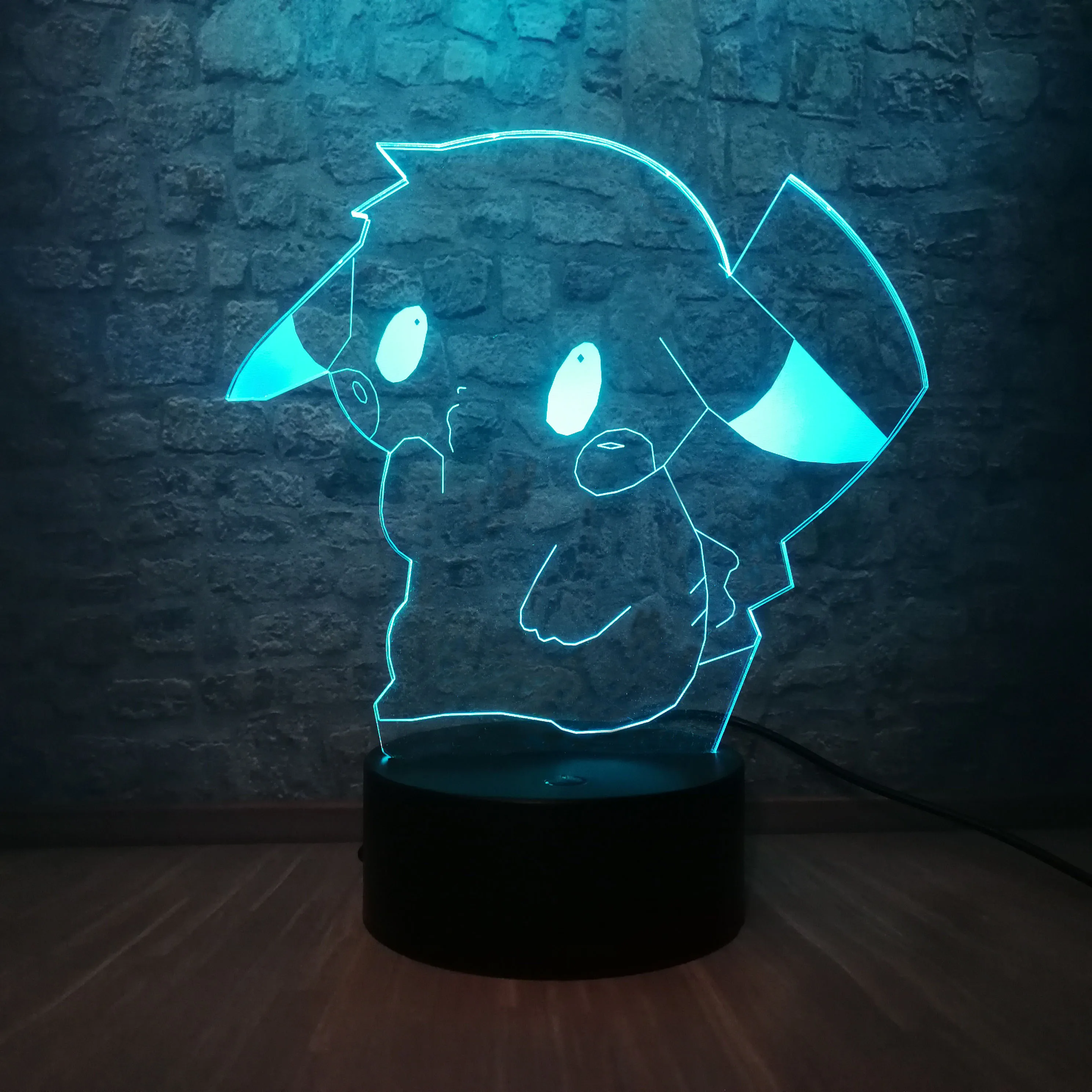 Покемон го фигурку 3D RGB лампа Пикачу Ночник светильник светодиодный детский сон