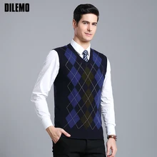 Aliexpress - New Fashion Brand Sweater Mens Pullover V Neck Slim Fit Jumpers Knitting Patterns Autumn Vest Sleeveless Casual Clothing Men