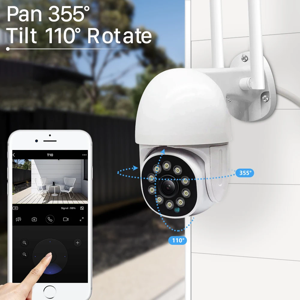 Camera Exterieur WiFi Tuya Smart Life, Camera Tuya Exterieur 5MP, Détection de Mouvement, Audio Bidirectionnel, Etanche IP66 Vision - Bricolage