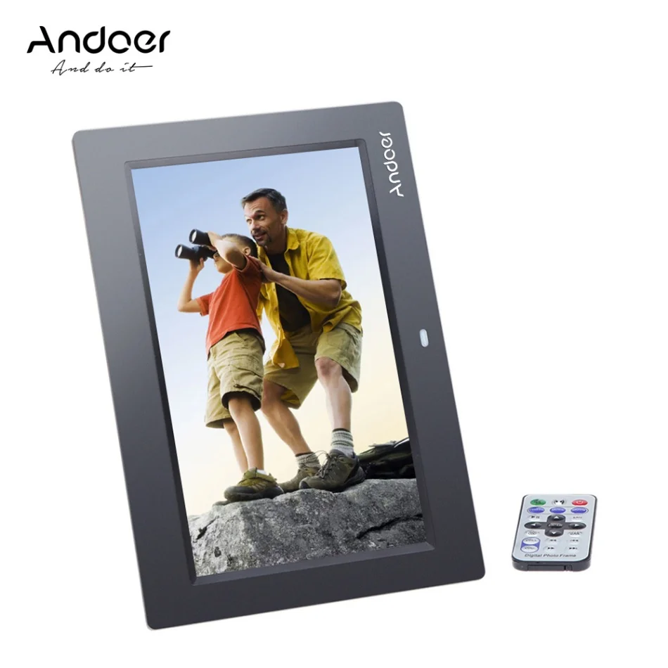 10 ''HD TFT-LCD 1024*600 цифровая фоторамка Поддержка часов MP3 MP4 видеоплеер функция цифровая фоторамка с пультом дистанционного управления - Цвет: Черный