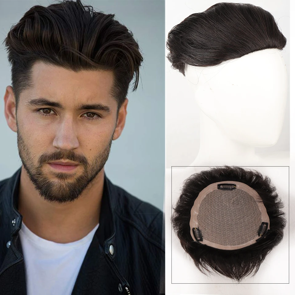 Houyan Krotkie Wlosy Big Back Head Wymiana Meska Peruki Blokowe Dla Mezczyzn Wymiana Ludzkich Wlosow Blok Niewidoczne Naturalne Peruki Dla Mezczyzn Syntetyczne Peruki Clip In Aliexpress