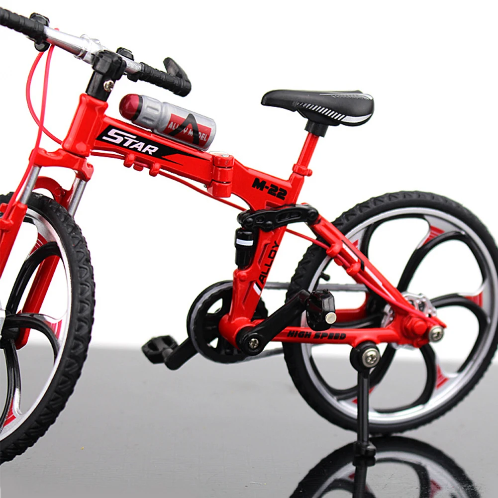 Модель велосипеда горный мини-велосипед сплав подарок классическое украшение игрушки складной классный домашний орнамент декоративный дети вращающийся - Цвет: Красный