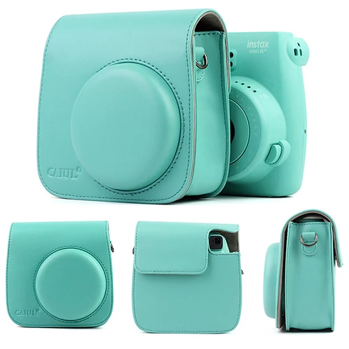 Fujifilm Instax Mini camera Bag ColorfuI мгновенный аксессуар для камеры из искусственной кожи чехол с плечевым ремнем для Instax Mini 9 Min8 8 - Цвет: Mint blue