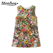 Menoea/платье для девочек; коллекция года; От 3 до 9 лет в европейском и американском стиле; детское платье для девочек; детское праздничное платье без рукавов с принтом