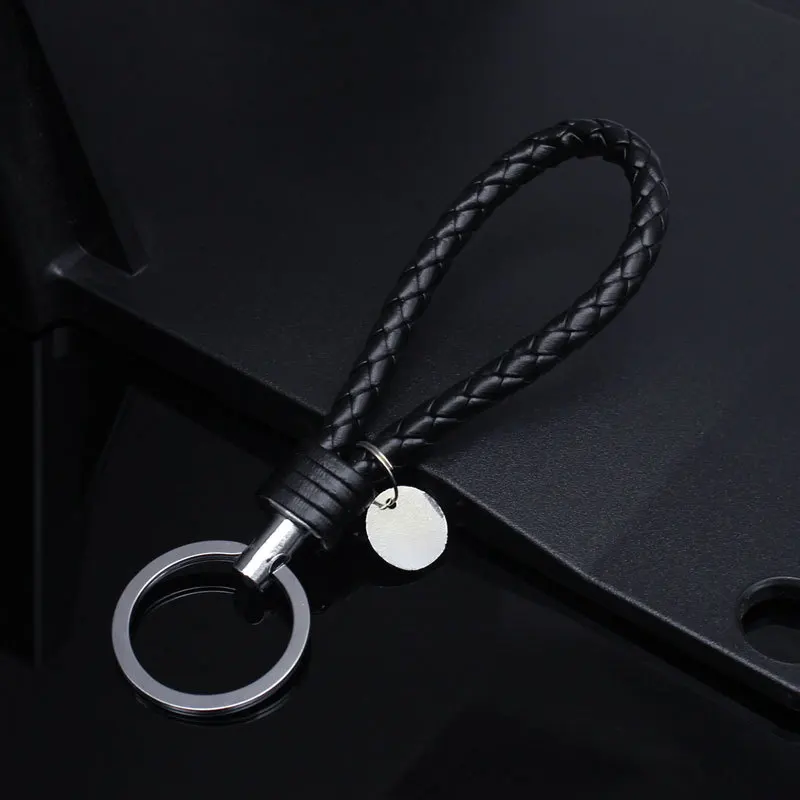 Handmade Knitted Rope Making Leather Rope Keychain for Women Men Rope