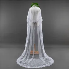 Элегантный комплект из двух Слои с кружевными аппликациями, 3 м Длинная фата невесты белого цвета и цвета слоновой кости, 1,5 м Ширина вуаль для невесты Свадебная Фата с расческой