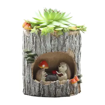 

Pastoral Creative Tree Hole Story Pots And More Meat Plants Micro - View King Pots Decorative Resin Crafts