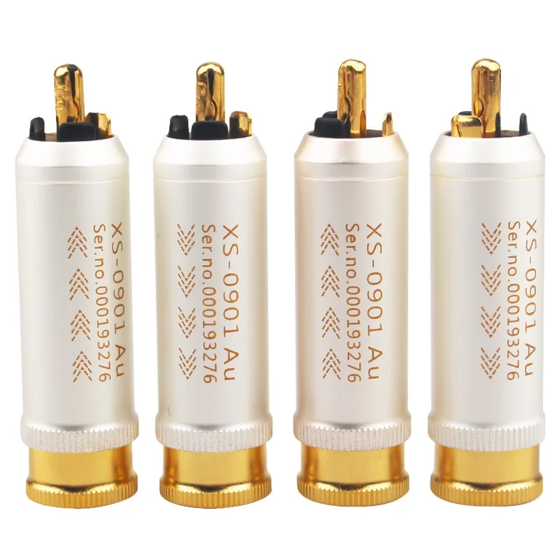 4 шт. Позолоченные разъемы RCA Красный медный корпус усилитель Hi Fi аудио и видео