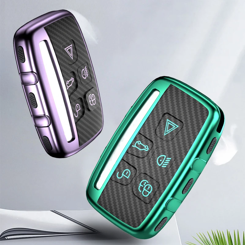 

TPU Carbon fiber style Car Key Case Cover For Land Rover A9 Range Rover Sport Evoque Freelander 2 For Jaguar XF XJ XJL XE C-X16