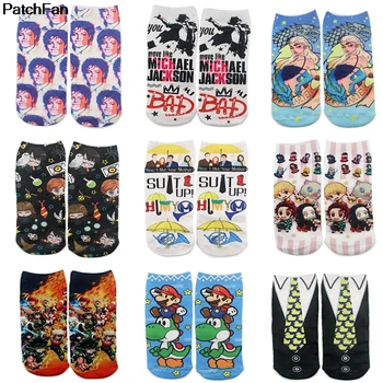 

A3081 Patchfan Cartoon Character Cotton Socks Art Character Patterend Short Cute Socks Fashion Print Ankle Socks