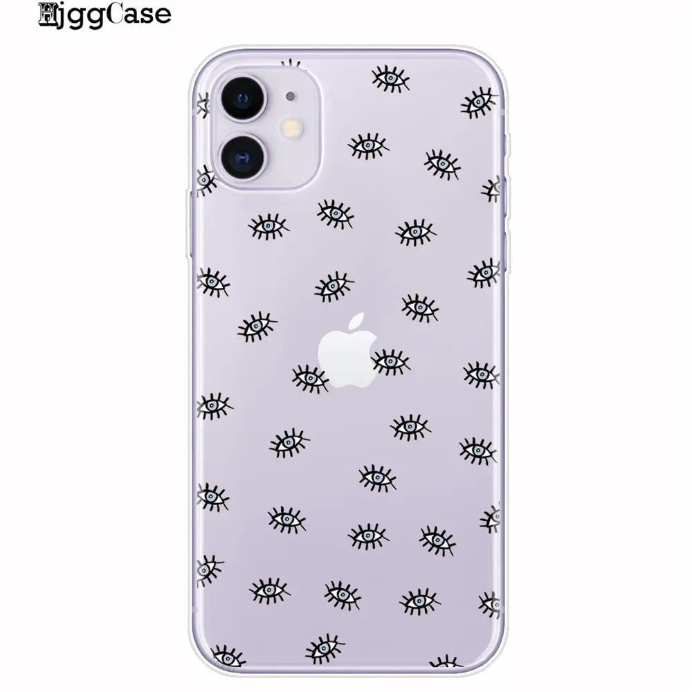 Lucky Eye Blue Evil Eye Print Clear Phone Case For iPhone SE 2020 11 Pro XR X XS MAX 7 8 6 Plus TPU Soft Silicone Back Cover Bag iphone 7 wallet case
