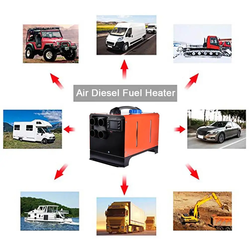 Вспомогательный нагреватель в электрических обогревателях 5KW 12V 24V Автомобильный стояночный обогреватель Дизельный подогреватель воздуха 1-4 отверстие пульт дистанционного управления lcd для грузовика лодки