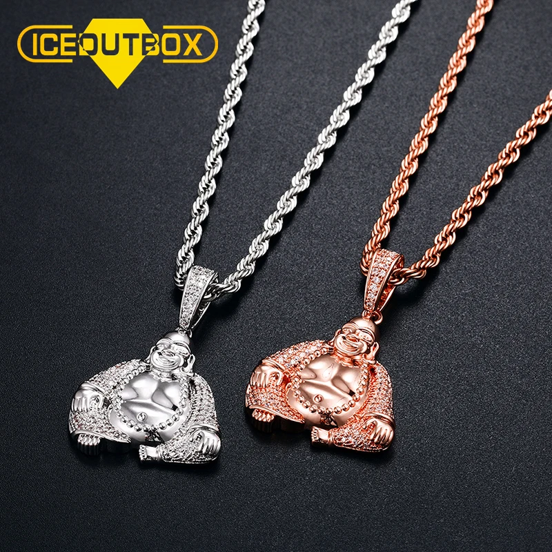 ICEOUTBOX Buddha Pendant Necklace For 