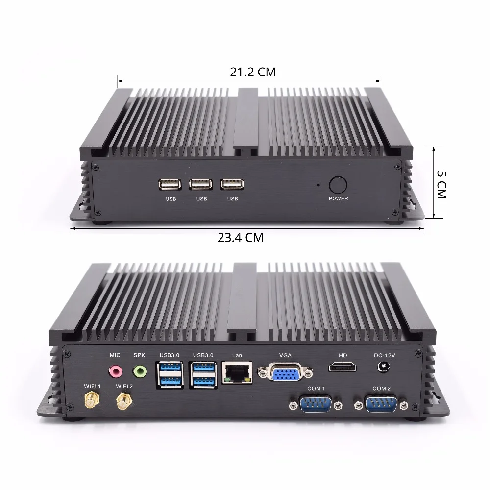 Core i7 5500U i5 4200U i3 5005U barebone Мини ПК i5 все совместимые minipc windows промышленный безвентиляторный дизайн ПК Мини Размер