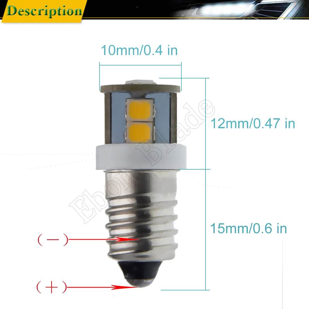 E10 7SMD 2835 6 Ʈ 6 V DC LED  / MES  , 1447 Ÿ  ġ    Ʈ, 4 