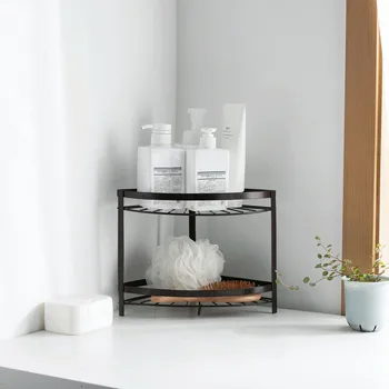 

2020New Iron Bathroom Shelf Desktop Storage Rack Makeup Organizer Shower Caddy Corner Shlves Stand Bath Kitchen Organizer High