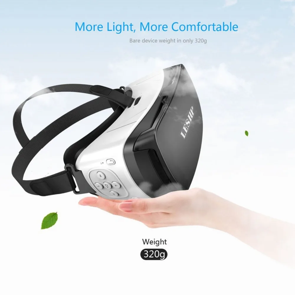 LESHP Bluetooth 3D VR очки гарнитура Виртуальная реальность очки VR коробка воспроизведение фильмов фото удовольствие для смартфонов 4,5-5,5 дюймов