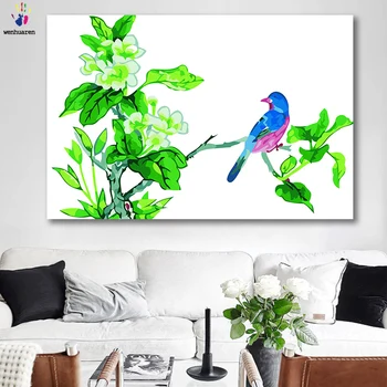 

DIY colorings pictures by numbers with colors Chinese wind and flower bird picture drawing painting by numbers framed Home