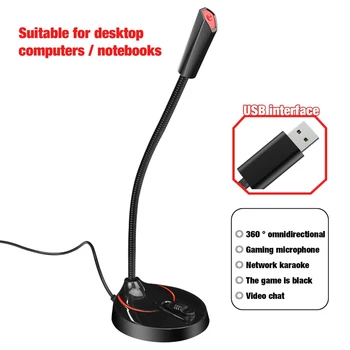 

Vocal Recording Singing Interview Voiceover Computer Microphone Office Meeting Gaming Live Broadcast Wired Condenser for Live