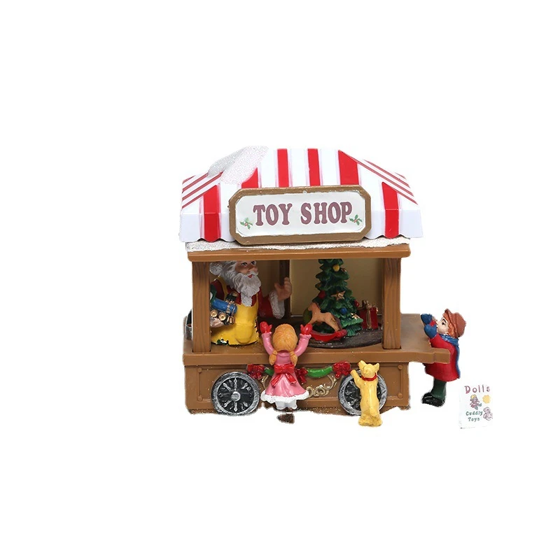 樹脂製の飾り付け,クリスマスの木,工場直販,ランプテープ付きポップコーン,音楽,新しい装飾|Figurines  Miniatures| -  AliExpress