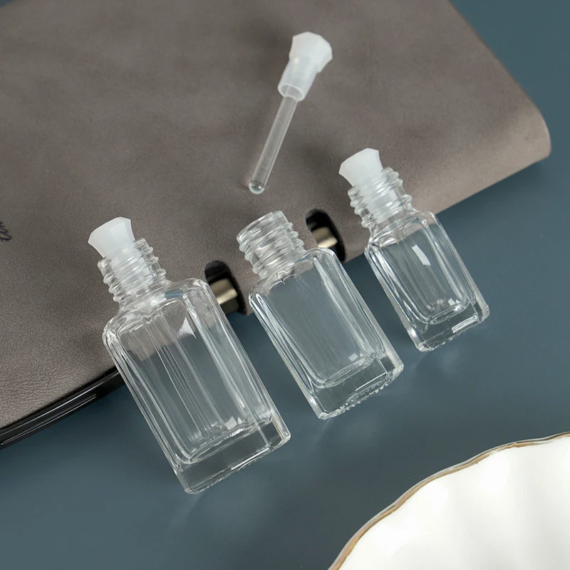 Portable Perfume Bottle with Stainless Steel Roller Ball Glass Dropper Stick 3ml 6ml 12ml Essential Oil Bottle