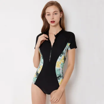 

S-XXL Short Sleeve Women Rashguard Swimwear 2020 New Swim Surf Suit Female Swimsuit for Surfing Beach Wear Swimming Suit