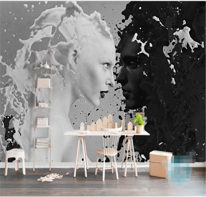 Xuesu European creative inkjet black and white couple looking at the background wall mural custom wallpaper photo wall for small uv ink curing lamps sonpoo uv flatbed printer sunjet epson xp600 head inkjet photo printer 395nm 4040cob