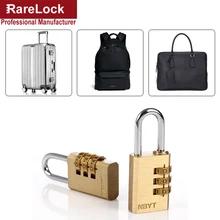 Brass Combination Padlock Digital Password Lock for Cabinet Box Game Luggage Bag GYM Locker Rarelock