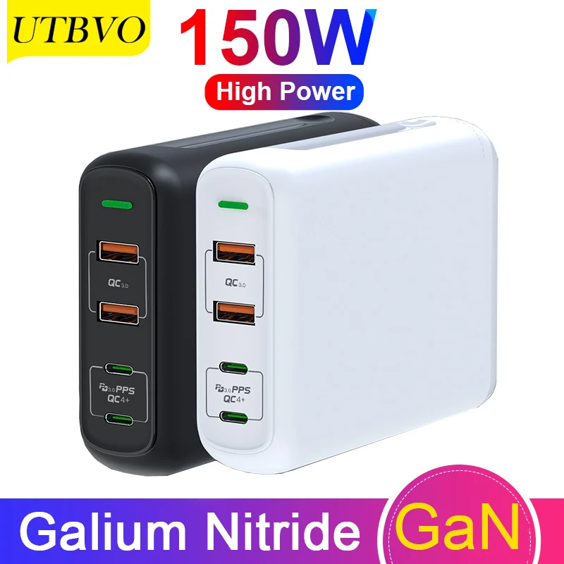 UTBVO 150W Ган USB C адаптер питания 100W PD3.0 QC 4 0 3 зарядное устройство для MacBook Pro/Air iPhone iPad Pro Samsung S20 Примечание 10