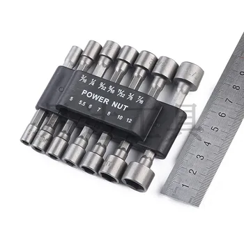 

14pcs Hex Power Nut Driver Drill Bit Set Socket Bit Adapter Metric Socket Strong Sleeve auto parts woodworking Socket Adapters
