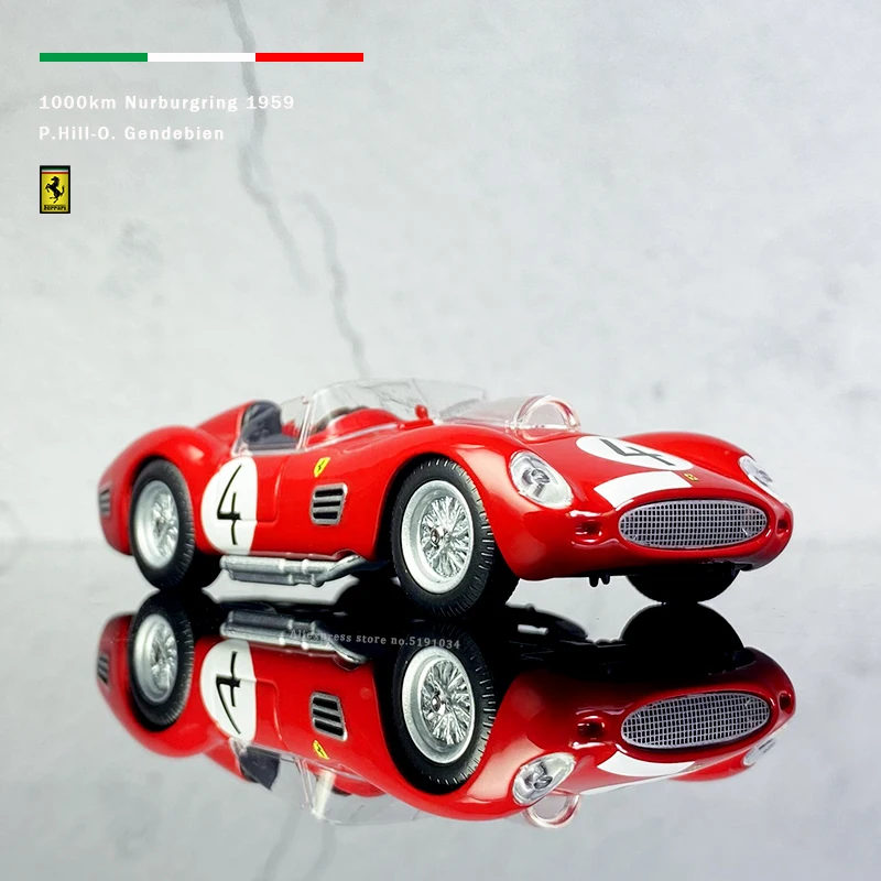 Bburago 1:43 Ferrari 250 Rossa 1959 series Acrylic Glift Box Packging car model Simulation Alloy Car Model Collect gifts toy